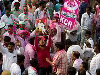 TRS paints Telangana pink again