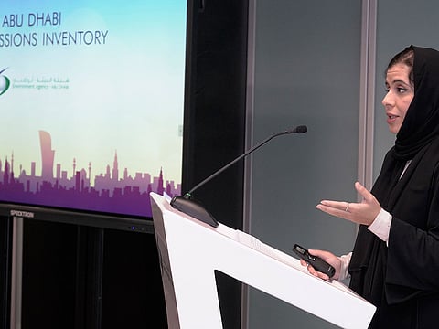 Eng. Shaikha Al Hosani, Executive Director of the Environmental Quality Sector at the Environment Agency-Abu Dhabi (EAD) is announcing the results of Abu Dhabi Air Emissions Inventory – the first comprehensive air emissions geodatabase for the Emirate.