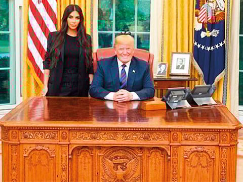 Reality TV personality Kim Kardashian West in a picture tweeted by US President Donald Trump. 
