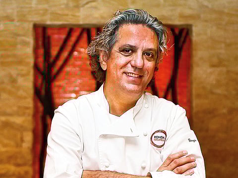 Michelin-awarded Italian chef Giorgio Locatelli at Ronda Locatelli at Atlantis The Palm, Dubai.