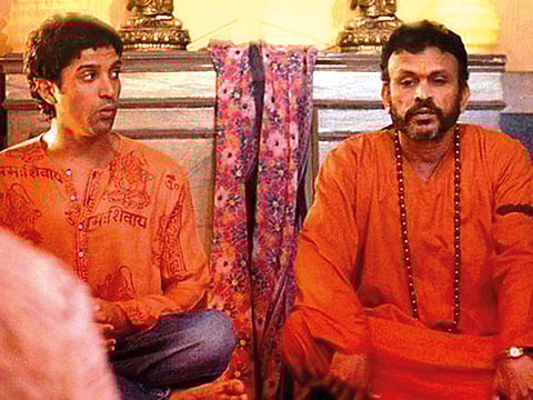 Farhan Akhtar and Annu Kapoor in the film.