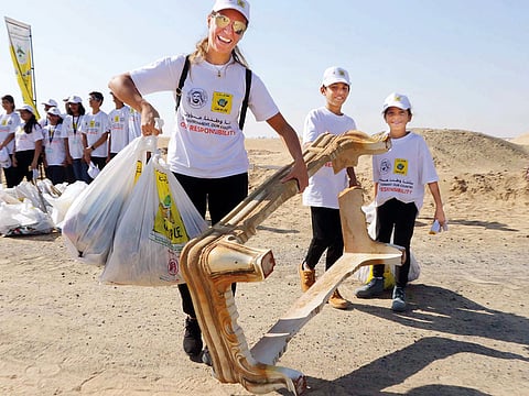 Dubai residents take part in the Clean Up UAE 2018 campaign organised by Emirates Environmental Group.