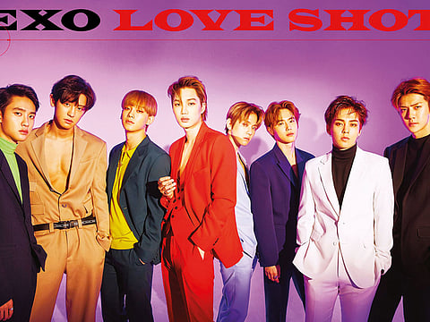 Exo members, left to right: D.O., Chanyeol, Chen, Kai, Baekhyun, Suho, Xiumin and Sehun.