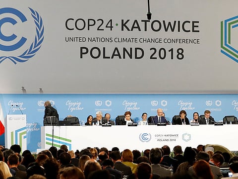 COP24 President Michal Kurtyka speaks during a final session of the COP24 U.N. Climate Change Conference 2018 in Katowice, Poland, December 15, 2018. 
