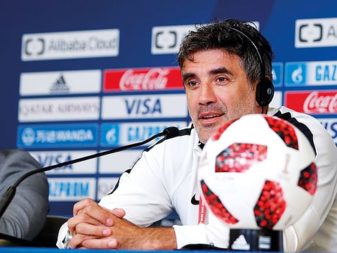 Al Ain coach Zoran Mamic addressing the media ahead of the clash against River Plate in Abu Dhabi.