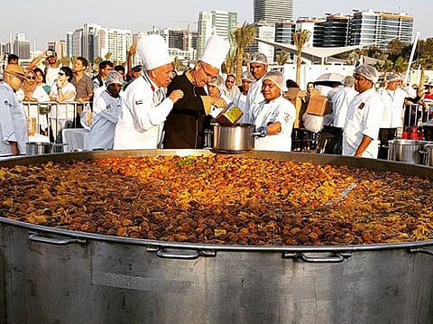 The UAE broke a world record by making the largest stew that weighs a whopping 4,770.56 kg.
