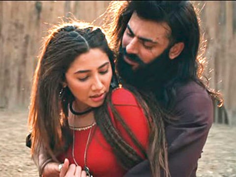 Mahira Khan and Fawad Khan in ‘The Legend of Maula Jatt’.
