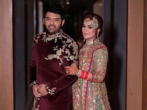 Kapil Sharma and Ginni Chatrath at the wedding reception.