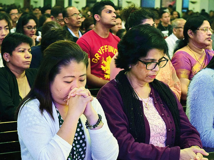 Faithfuls during Christmas mass