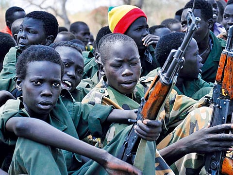 Ugandan child soldiers. Picture used for illustrative purposes only.