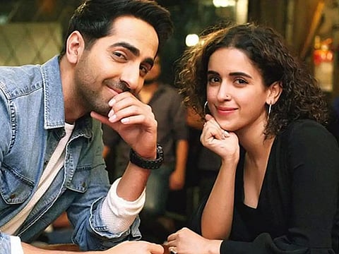 Ayushmann Khurrana and Sanya Malhotra in 'Badhaai Ho'.