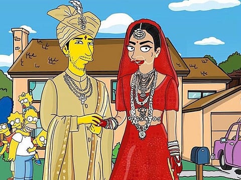Priyanka and Nick get the Simpsons treatment