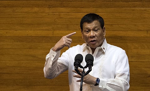 File photo taken on July 24, 2017 shows former president Rodrigo Duterte. 