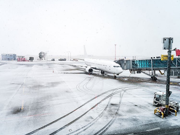 snow at airport runway winter generic