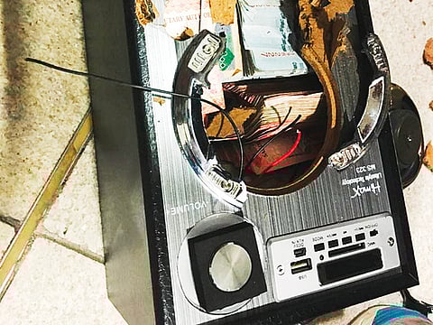 Customs officers foiled an attempt to smuggle 25.5kg of marijuana concealed inside loudspeakers.