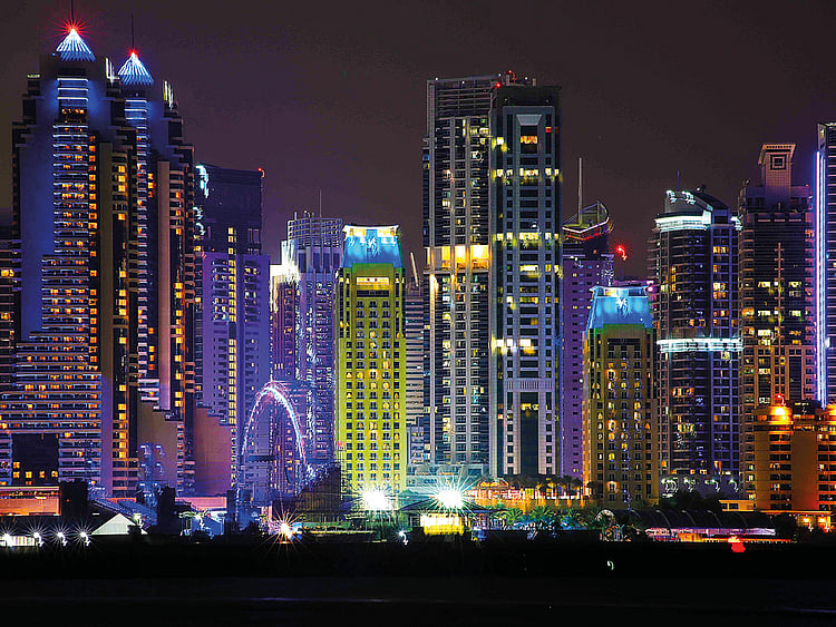 A view of Dubai Marina from Palm Island