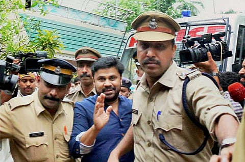 Dileep at a magistrate court in Kerala 2017.