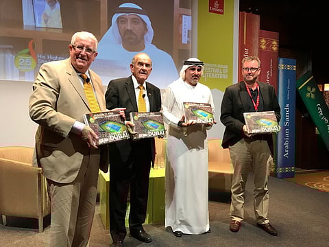 David Mercer, left, with Colm McLoughlin Vice Chairman and CEO of Dubai Duty Free and Salah Tahlak, tournament director Dubai Tennis Championships 