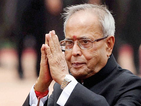 Pranab Mukherjee,  as India’s President, at Rashtrapati Bhavan in 2015.