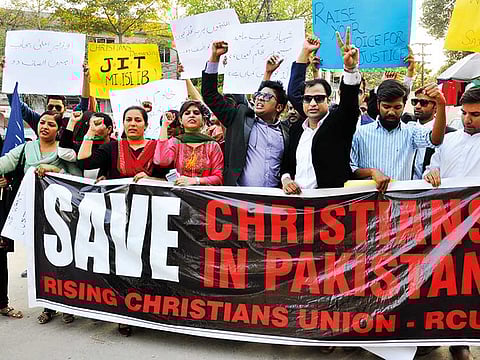 File picture: Students protest atrocities against the Christian community in Hyderabad, Pakistan. Pakistan’s blasphemy law terrifies minorities, quashes dissent and emboldens radicals.