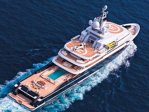 Luna has nine decks, two helipads, 10 VIP rooms and one the world’s largest swimming pools.
