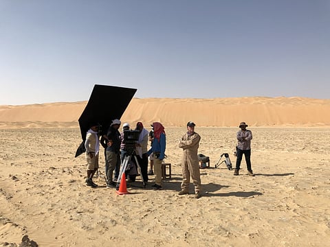 Behind-the-scenes images of a shoot