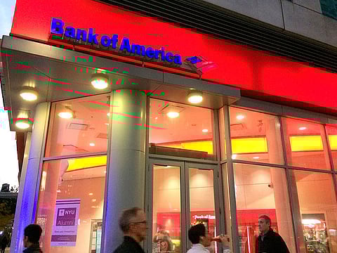 A branch office of Bank of America in New York. The bank hired Saud Al Tassan to head investment banking in Saudi Arabia.