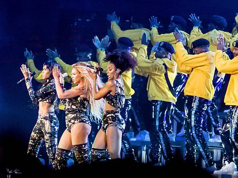 Beyonce performing at Coachella Music and Arts Festival in Indio, California, in 2018