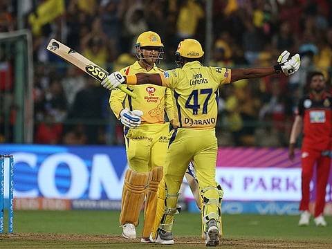 Dwayne Bravo (back) has a wonderful chemistry with his Chennai Super Kings captain Mahendra Singh Dhoni. 