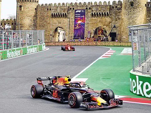Red Bull’s Max Verstappen during the Formula One Azerbaijan Grand Prix in Baku