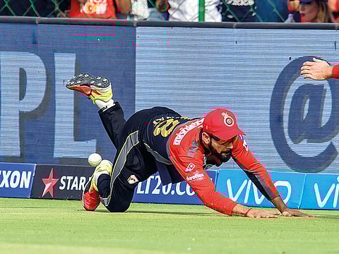 Virat Kohli dives full length to stop a ball for Royals Challengers Bangalore in IPL a few years back. Yuzvendra Chahal, his teammate in India colours and the IPL team, cannot stop praising about Kohli's work ethic.