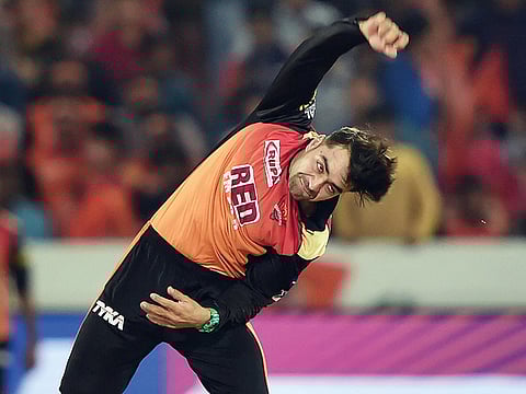 Rashid Khan in action during IPL earlier this year.