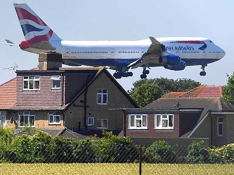 A British Airways Boeing 747 comes in to land at Heathrow aiport in London. The international aviation governing body on Tuesday said it is opposed to social distancing during flights, claiming that “evidence” suggests that the risk of transmission on board aircraft is low, and warned that airfare will have to go up by more than 50 percent to cover the cost when air travel resumes.