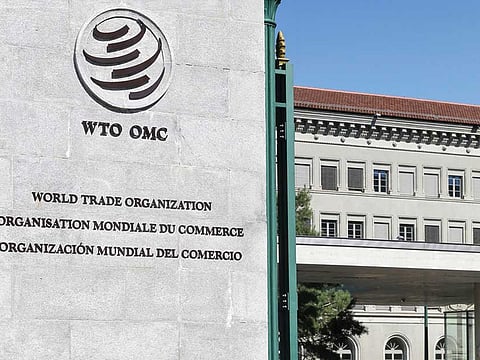File photo: The World Trade Organization entrance and building in Geneva, Switzerland