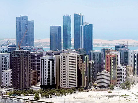 A view of Abu Dhabi’s skyline. The Board of the Central Bank of the UAE (CBUAE) on Saturday unveiled additional measures within the Targeted Economic Support Scheme (TESS) launched initially in March 2020.
