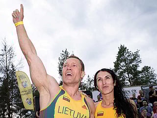 Lithuanian couple win world wife-carrying championship title in Finland