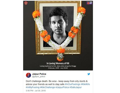 Kerala man touted as dead attempting Kiki challenge in Jaipur Police ad is actually alive 