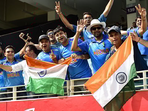 Patriotism and national colours are always on full
display at India-Pakistan encounters.