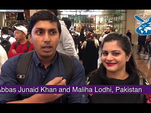 New Year's Eve revelers in Dubai Abbas Khan and his wife Maliha