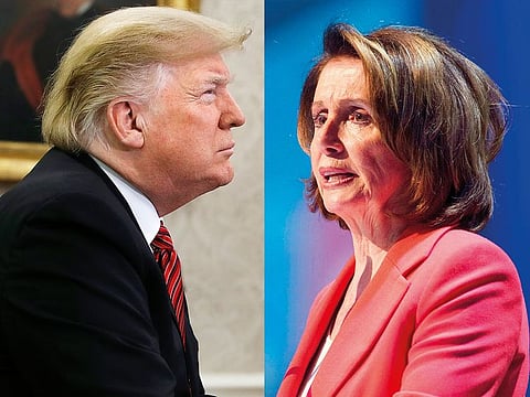 US President Donald Trump and Nancy Pelosi, Speaker-designate of the US House of Representatives. 
