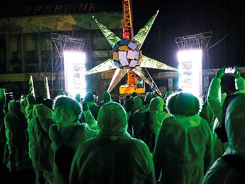 ‘The Zone is safe’ … the abandoned city of Pripyat, Ukraine, hosts Valery Korshunov’s art party Artefact.