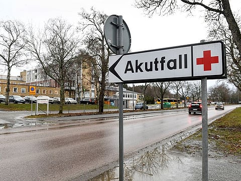 The hospital in Enköping, Sweden, is pictured on January 4, 2019, as it has received a case of suspected Ebola, according to health care officials. 
