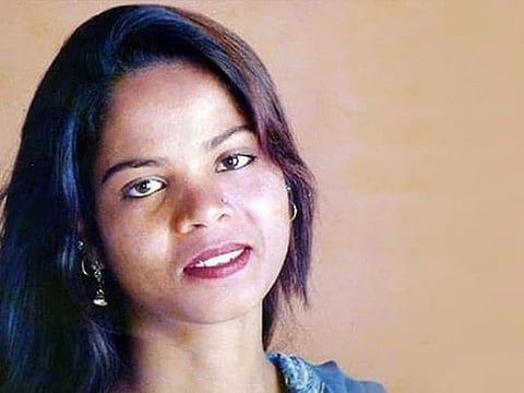 This file undated handout photo released to AFP on November 1, 2018 via the UK charity British Pakistani Christian Association shows a portrait of Asia Bibi, who had been on death row in Pakistan since 2010, at an unknown location.