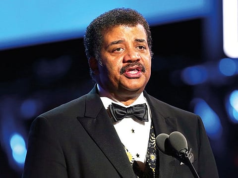 In this Jan. 28, 2018, file photo, Neil deGrasse Tyson speaks at the 60th annual Grammy Awards at Madison Square Garden in New York. 