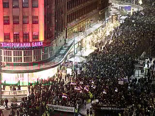 Thousands rally in Belgrade against Serbian president