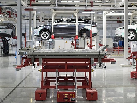 The Tesla factory in Tilburg, Netherlands. Tesla is under pressure to limit spending as it emerges from what Musk called the “most challenging” year in its history.