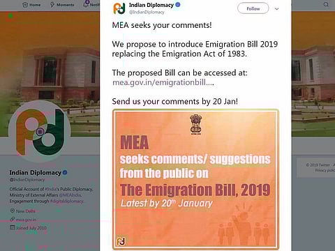 A screenshot of Ministry of External Affairs twitter account