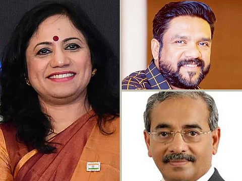 Clockwise from left: Bindu Suresh Chettur, Ajay Petta Karai and K.V. Shamsudheen.