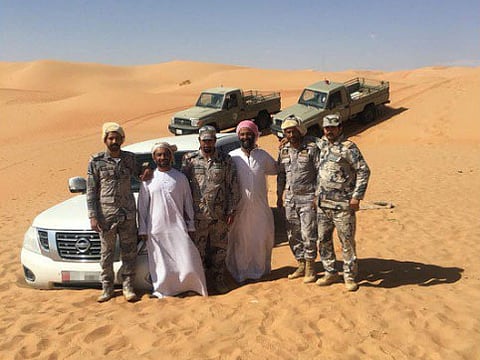 Saudi Arabian Border Patrol rescued two Emirati men from the Empty Quarter on Monday.