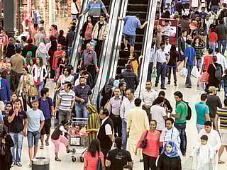 Consumers at a shopping mall in the UAE.